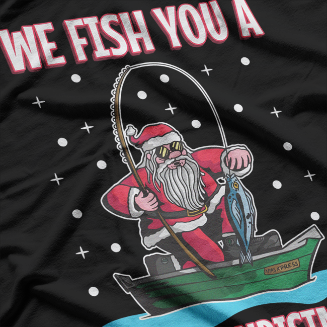 Christmas Fisherman Fishing Funny Santa Claus Holiday T-Shirt