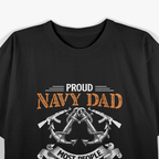 Most People Never Meet Their Heroes Proud Dad Navy T-Shirt