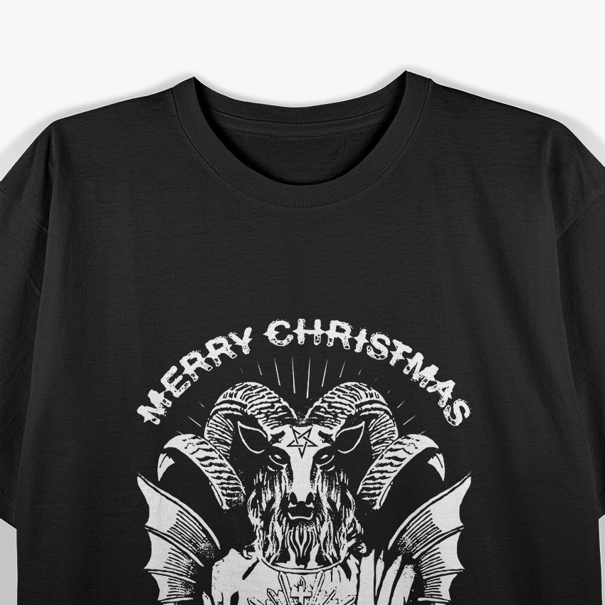 Merry Christmas, Satanic Baphomet - Dark Holiday Humor T-Shirt