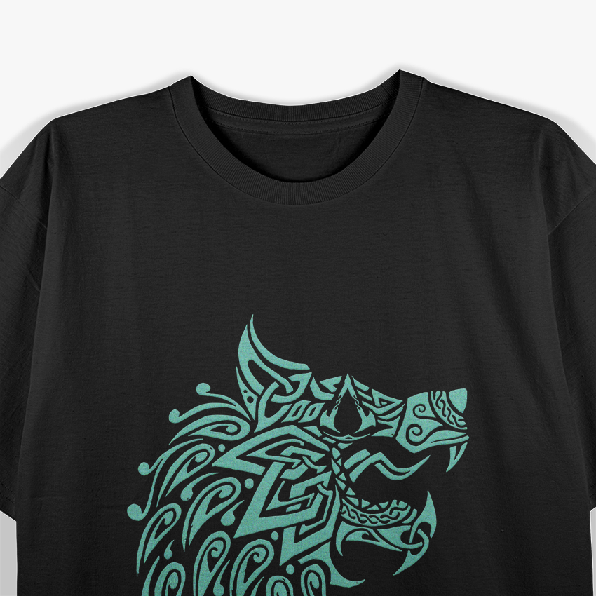 Valhalla Geometric Wolf - Nordic Myth Meets Modern Design T-Shirt