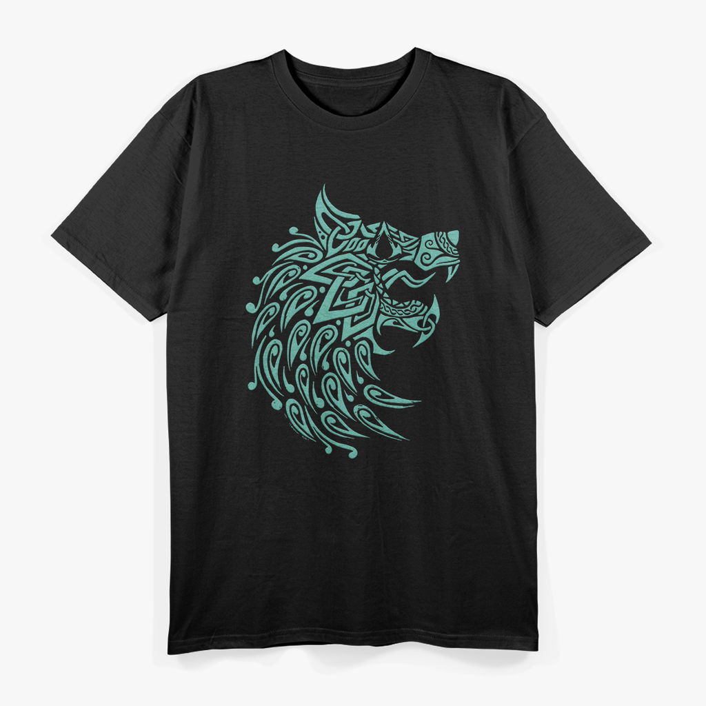 Valhalla Geometric Wolf - Nordic Myth Meets Modern Design T-Shirt