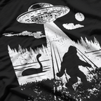 Bigfoot UFO Abduction - Funny Sasquatch & Aliens T-Shirt