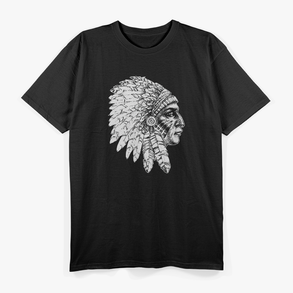 Native American Feather Headdress Tribal Chief T-Shirt