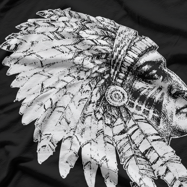 Native American Feather Headdress Tribal Chief T-Shirt