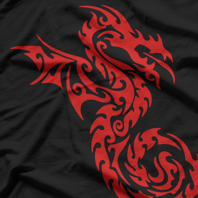 Red Tribal Dragon T-Shirt