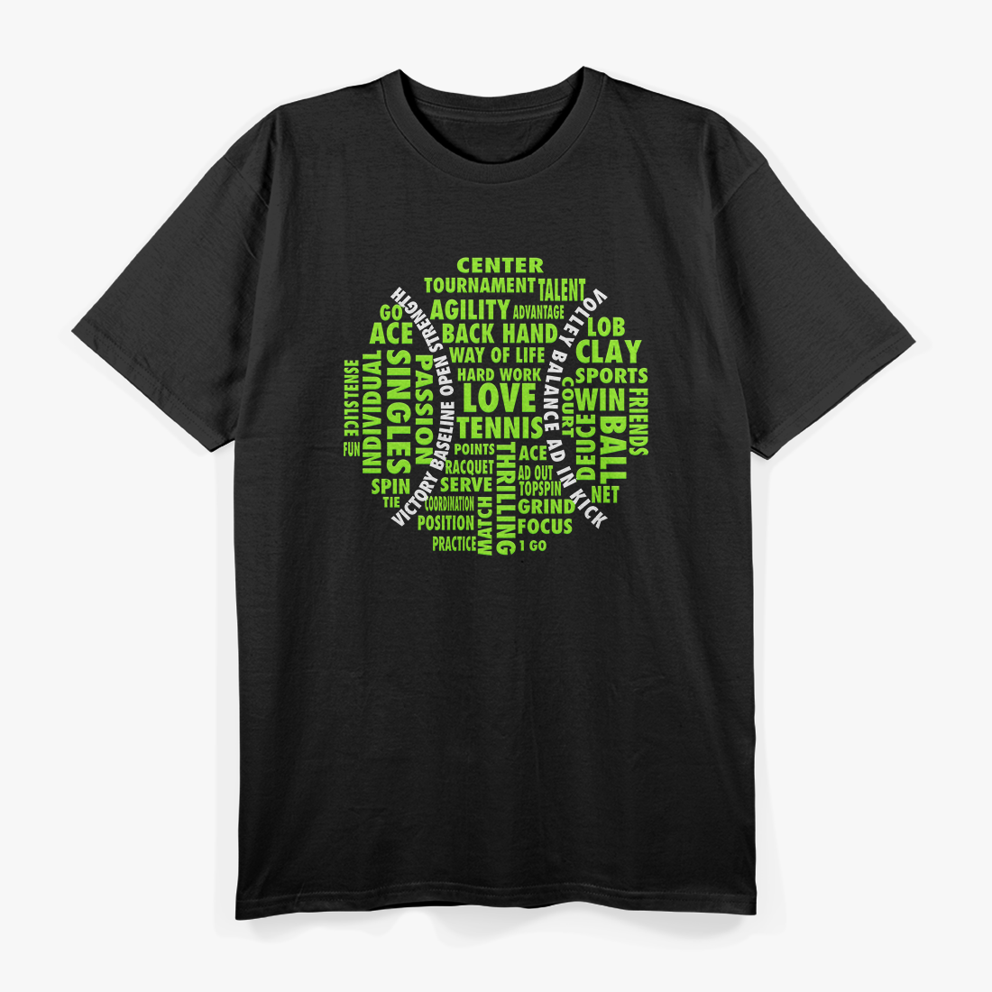 Tennis Ball Word Cloud Shirt Cool Tennis Player T-Shirt