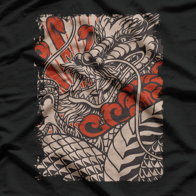 Japanese Dragon Retro Aesthetic Design T-Shirt