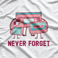 Never Forget Retro Floppy Disk Cassette Tape Vintage Tech T-Shirt