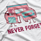Never Forget Retro Floppy Disk Cassette Tape Vintage Tech T-Shirt