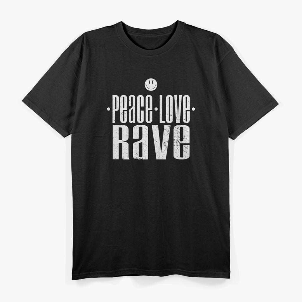 Peace Love Rave Positive Vibes Retro Party Life T-Shirt
