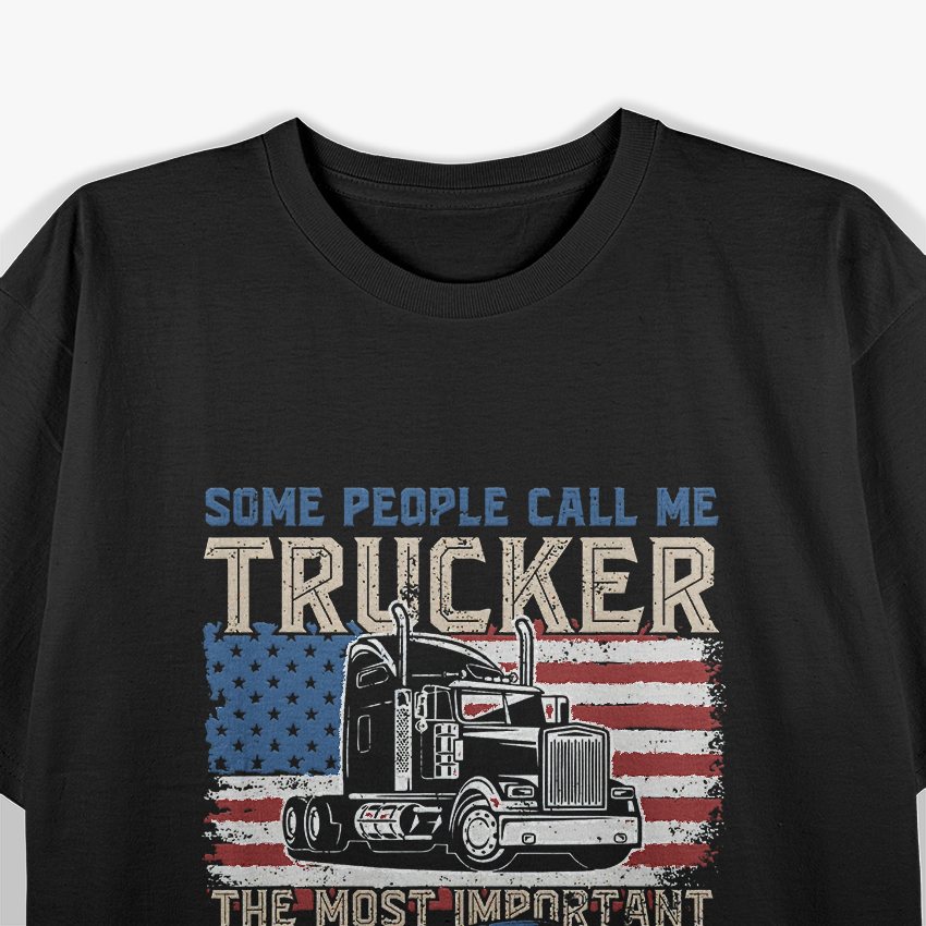 Truckk Driver, Truckker Daddy, Husband, US Flag T-Shirt
