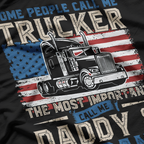 Truckk Driver, Truckker Daddy, Husband, US Flag T-Shirt