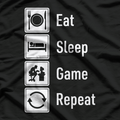 Eat. Sleep. Game. Repeat. Classic Gamer T-Shirt