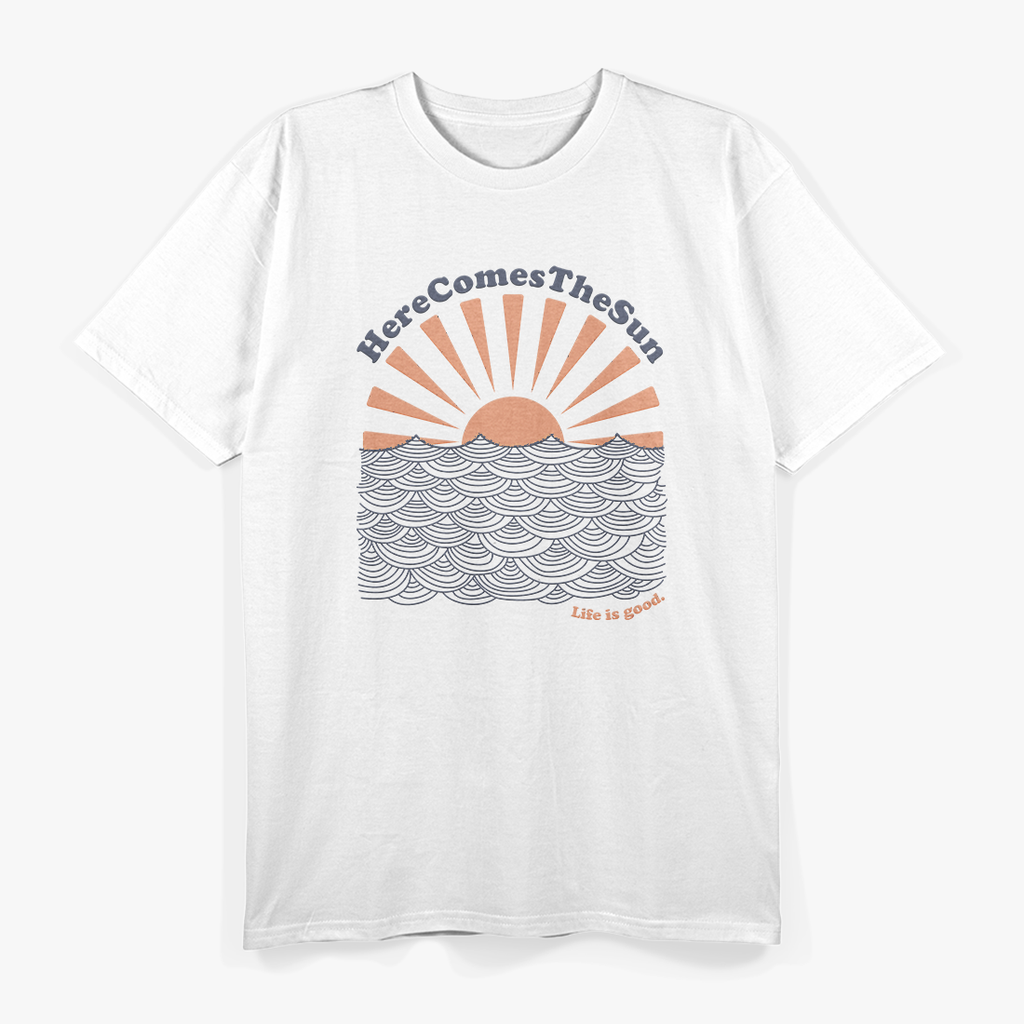 Here Comes The Sun Summer Energy Positive Vibes Retro Style T-Shirt