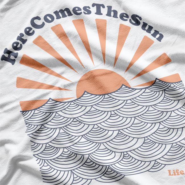 Here Comes The Sun Summer Energy Positive Vibes Retro Style T-Shirt