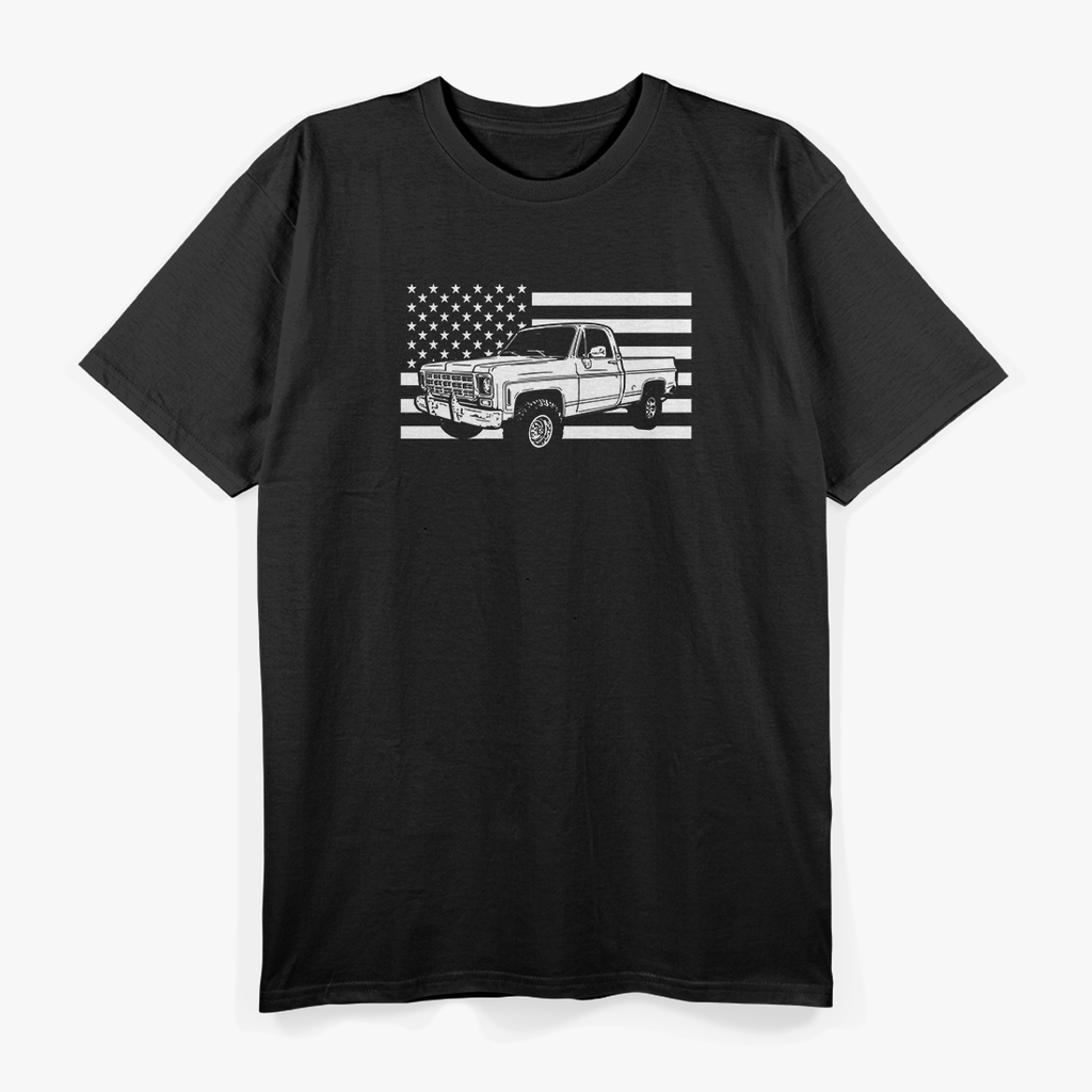 Square Body Truck: American Flag Squarebody T-Shirt