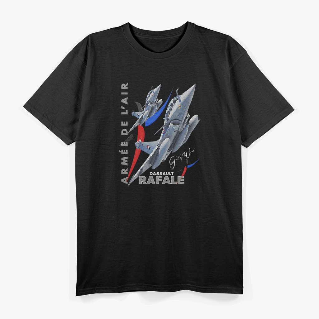 Dark Dassault Rafale: French Fighter Jet Pilot T-Shirt