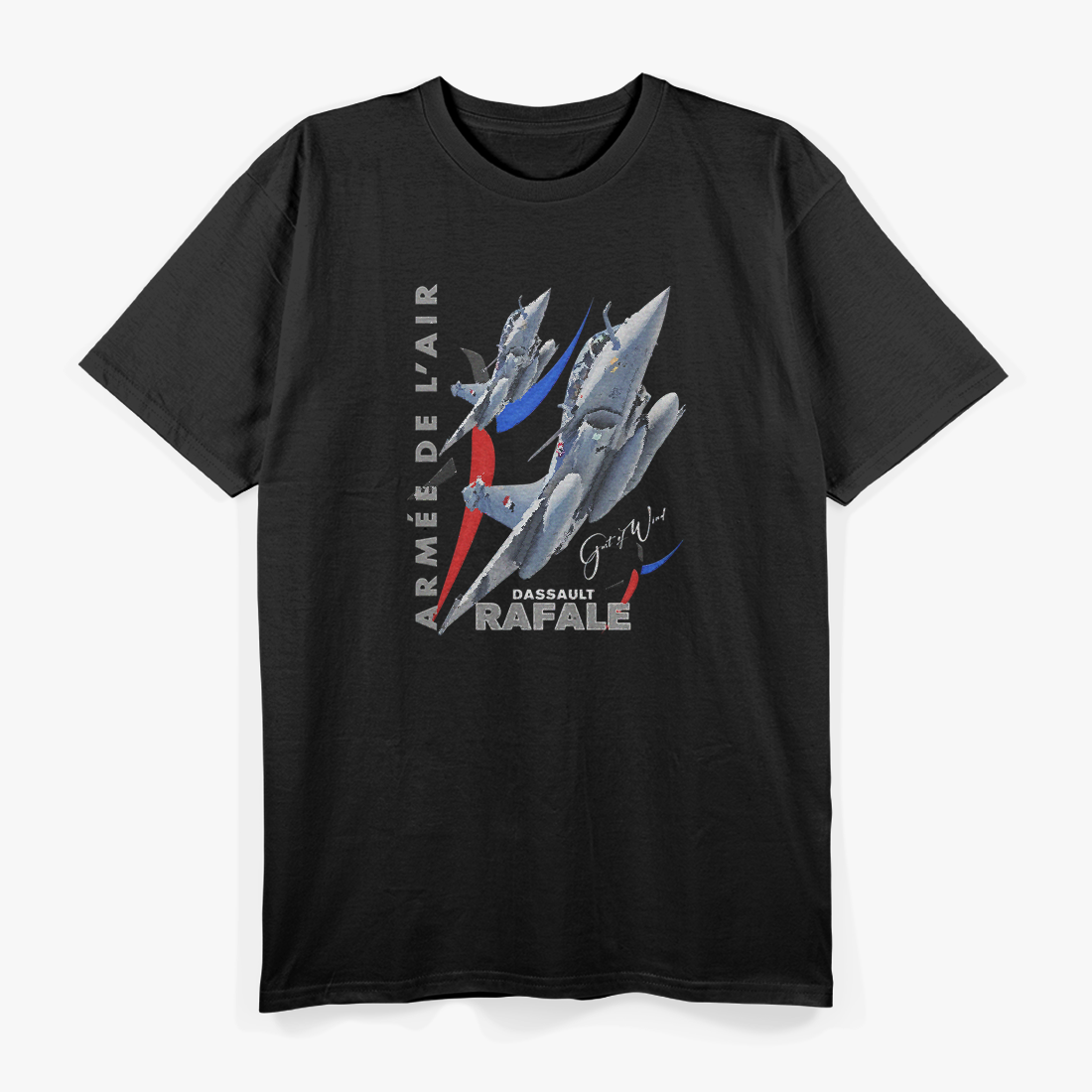 Dark Dassault Rafale: French Fighter Jet Pilot T-Shirt