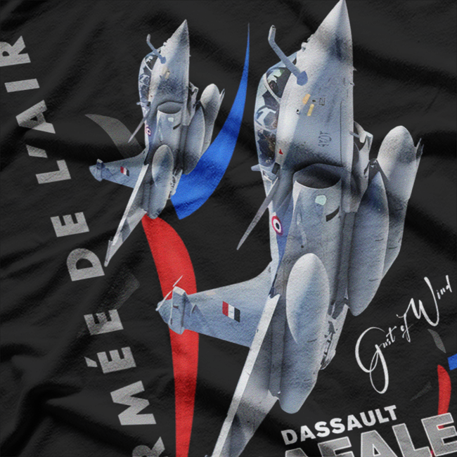 Dark Dassault Rafale: French Fighter Jet Pilot T-Shirt