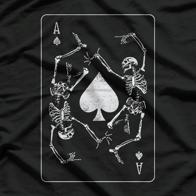 Goth Punk - Ace of Spades Card Skeleton Gambler T-Shirt