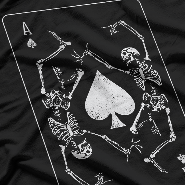 Goth Punk - Ace of Spades Card Skeleton Gambler T-Shirt