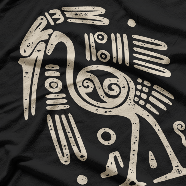 Indian Crane: Abstract Bird Art T-Shirt