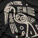 Indian Crane: Abstract Bird Art T-Shirt