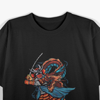 Japanese Samurai Warrior with Dragon: Legendary Bushido T-Shirt