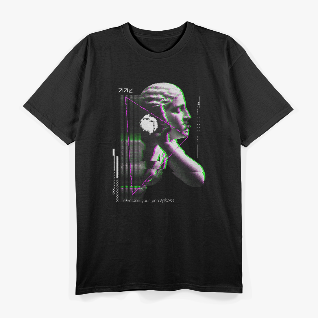 Glitch Statue Greek Retrowave Vaporwave Aesthetic Synthwave Art T-Shirt