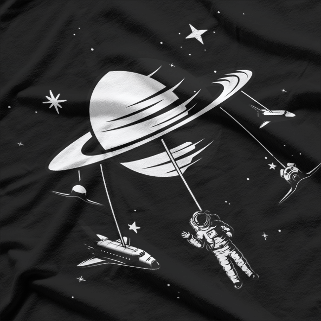 Saturn Carousels Whimsical Space and Astronomy Fantasy Art T-Shirt