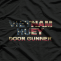 Vietnam Huey Door Gunner US Flag Military Veteran T-Shirt