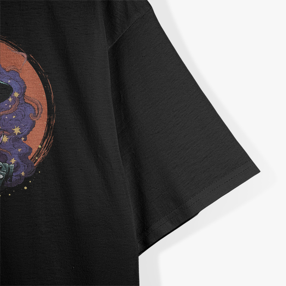Skeleton Magician Top Hat Stars Smoke Skull Halloween T-Shirt