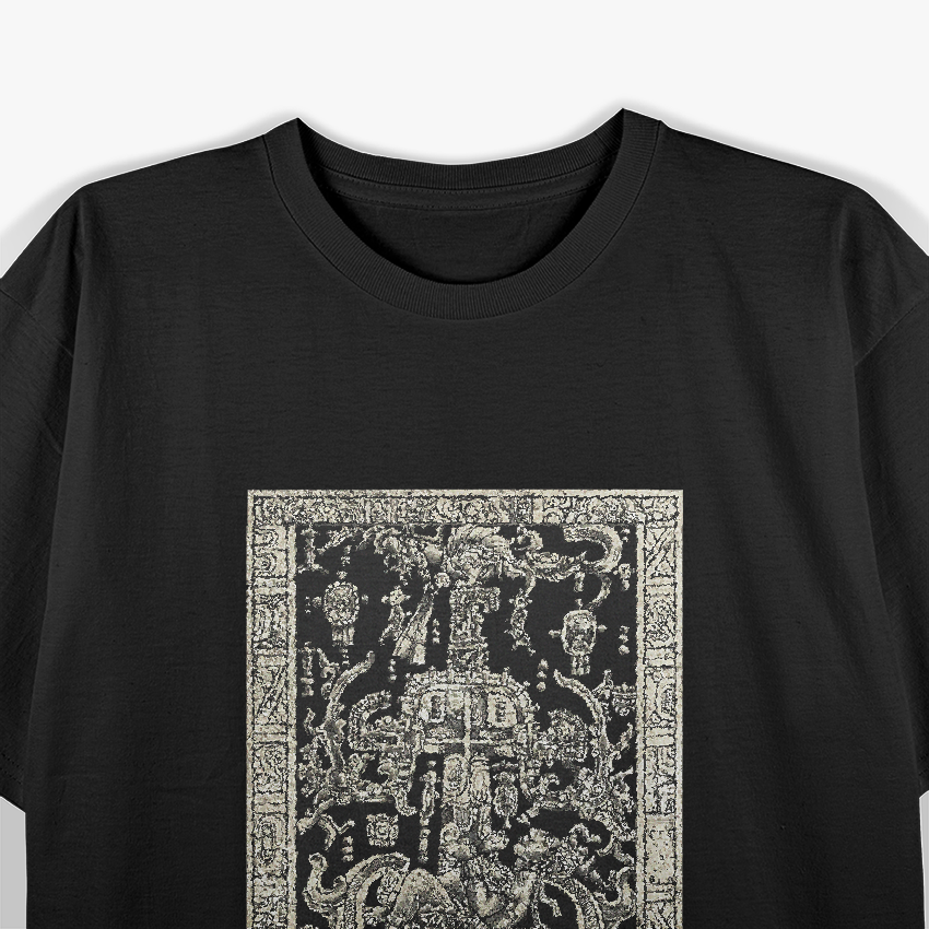 King Pakal's Spaceship – Mayan Time Traveler Ancient Carving T-Shirt