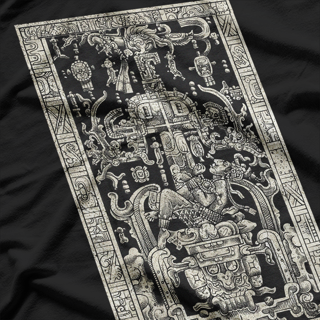 King Pakal's Spaceship – Mayan Time Traveler Ancient Carving T-Shirt