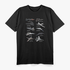 World’s Fastest Military Jet Fighters Aircraft Plane T-Shirt
