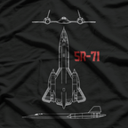 SR-71 Blackbird Military Aircraft USAF Pilot Vintage T-Shirt
