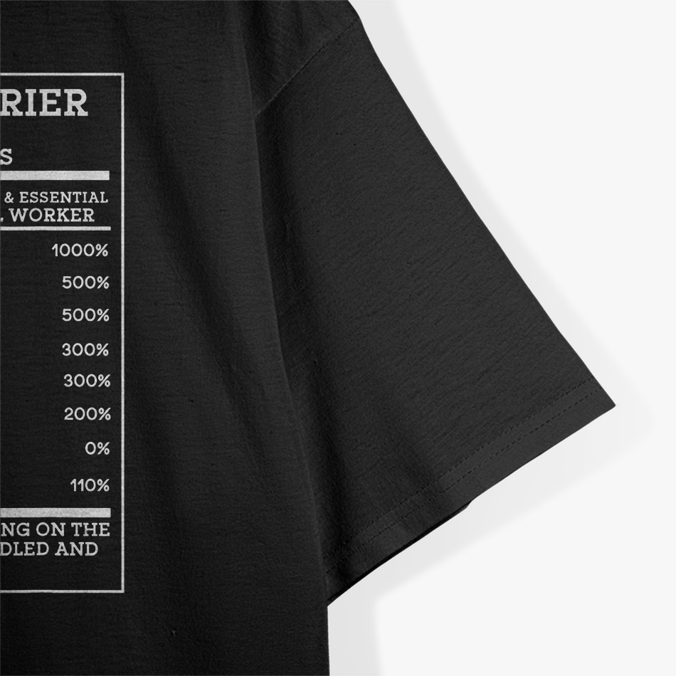 Rural Carrier Nutritional Facts Funny Mail Delivery Postal Job T-Shirt