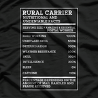 Rural Carrier Nutritional Facts Funny Mail Delivery Postal Job T-Shirt
