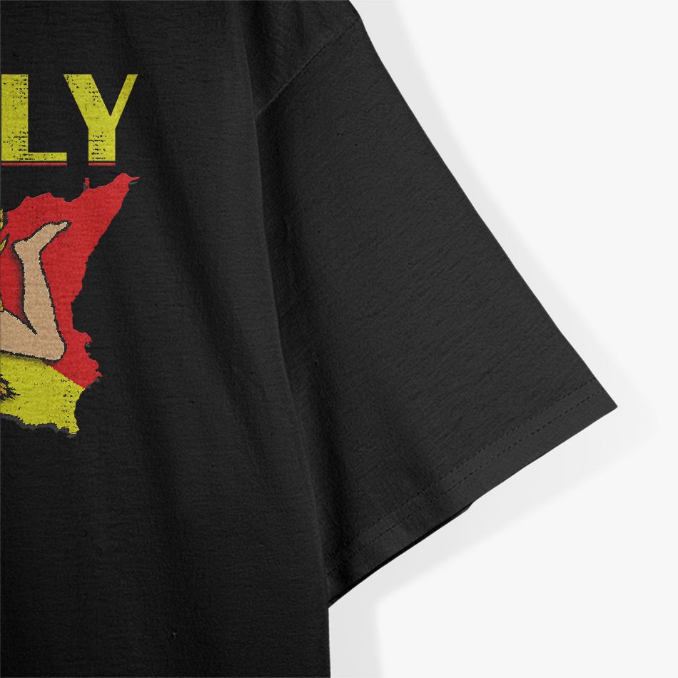 Vintage Sicily Sicilian Flag Italian Pride T-Shirt