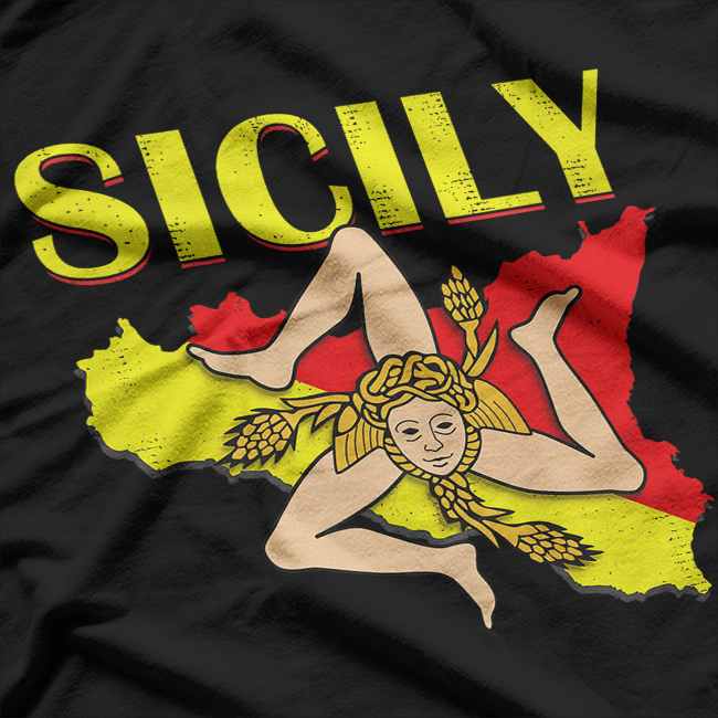 Vintage Sicily Sicilian Flag Italian Pride T-Shirt