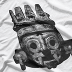 Tlaloc Face Ancient Aztec Rain God Warrior Tribal Art T-Shirt