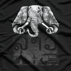 Three-Headed Elephant Mythical Beast Fantasy Creature Art T-Shirt