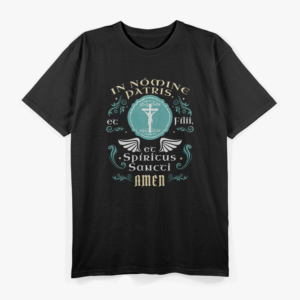 In Nomine Patris et Filii Traditional Latin Mass Catholic Faith T-Shirt