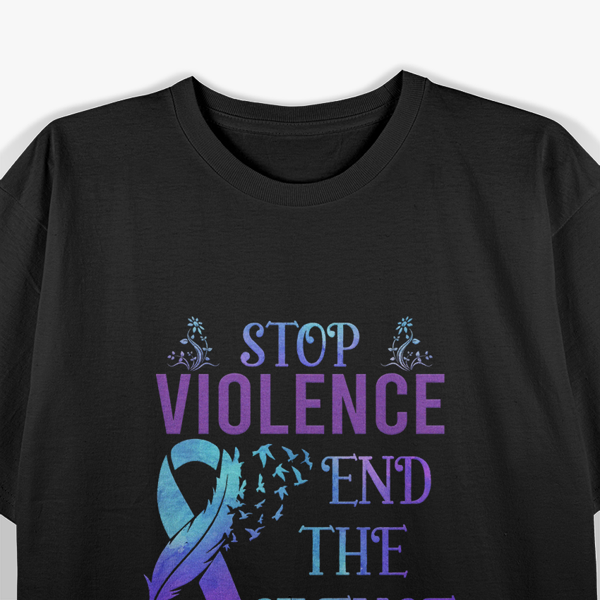 End Domestic Violence Awareness Purple Ribbon Support T-Shirt