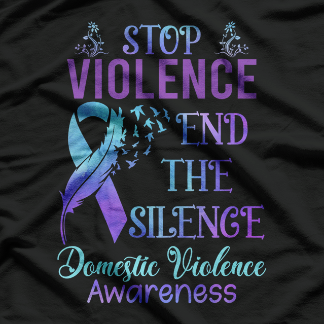 End Domestic Violence Awareness Purple Ribbon Support T-Shirt