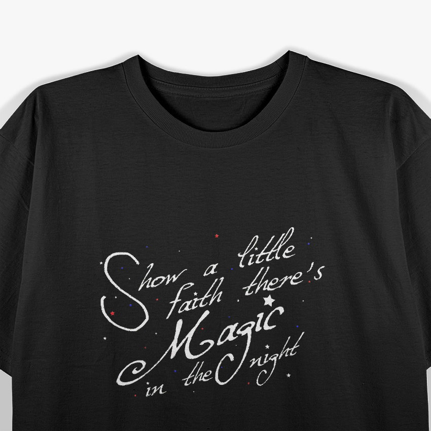 Magic in the Night Mystical Fantasy White Text T-Shirt
