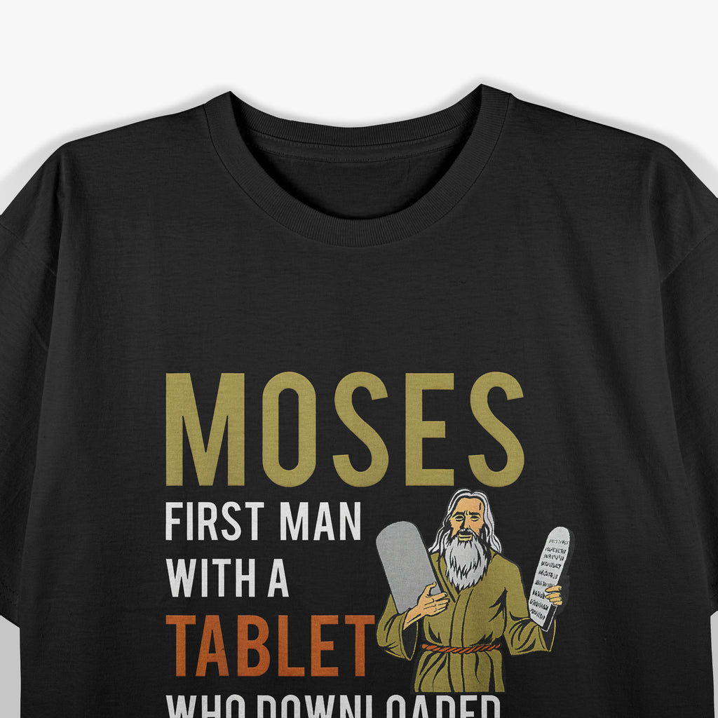 Funny Jewish Passover Moses Tablet Data Cloud Computing T-Shirt