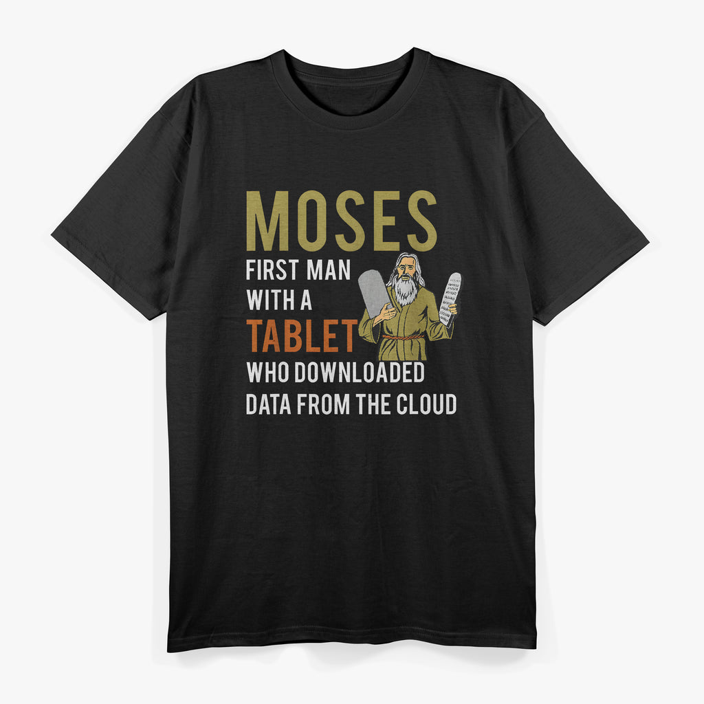 Funny Jewish Passover Moses Tablet Data Cloud Computing T-Shirt