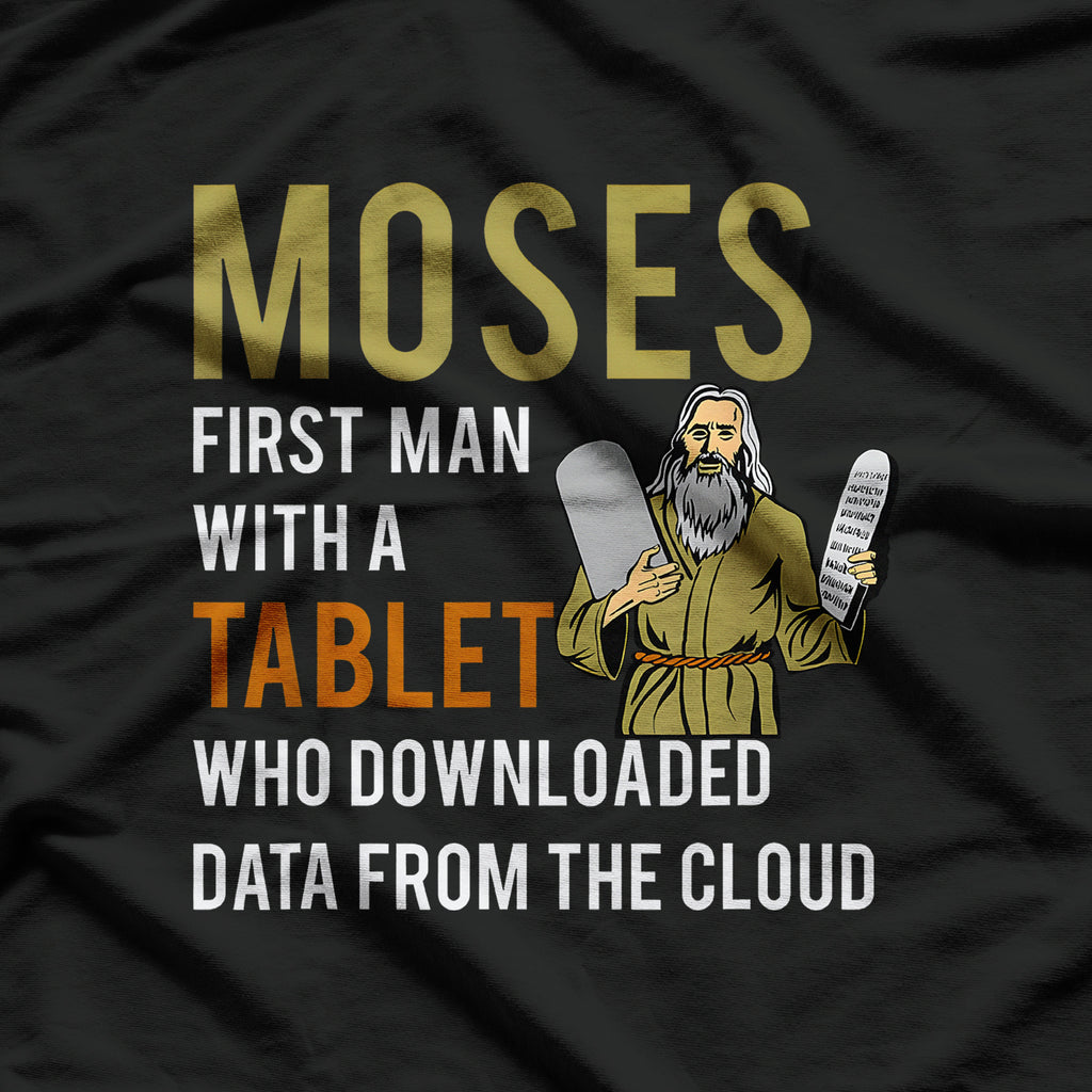 Funny Jewish Passover Moses Tablet Data Cloud Computing T-Shirt