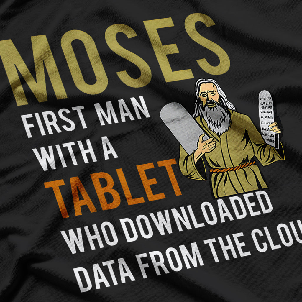 Funny Jewish Passover Moses Tablet Data Cloud Computing T-Shirt